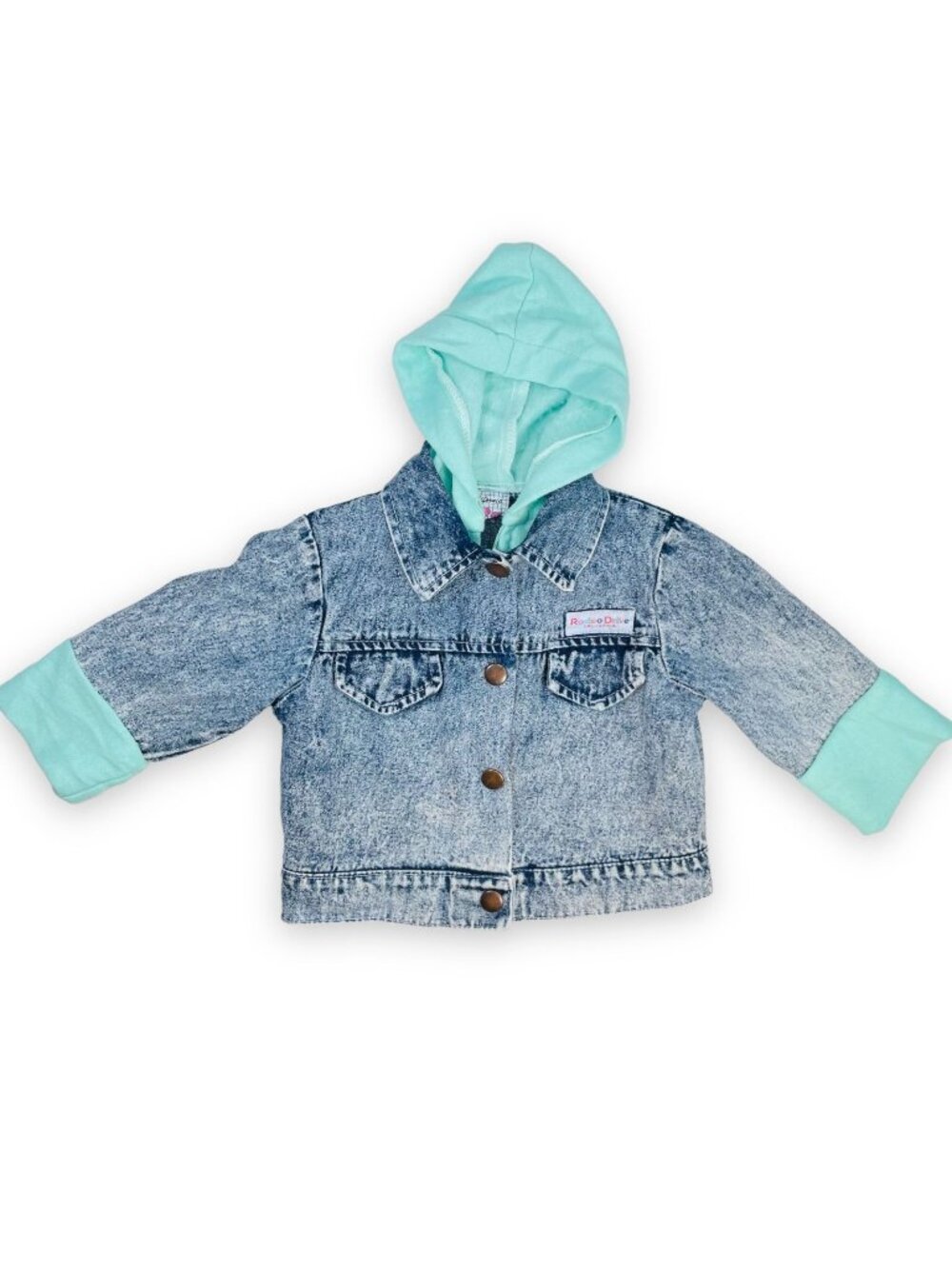 Vintage California Gal Baby Girls Layered Acid Wash Denim Jean Jacket 9m